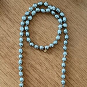 CHANEL SAUTOIR silver barock pearls, 98 cm, signed Chanel 1981 by karl lagerfeld